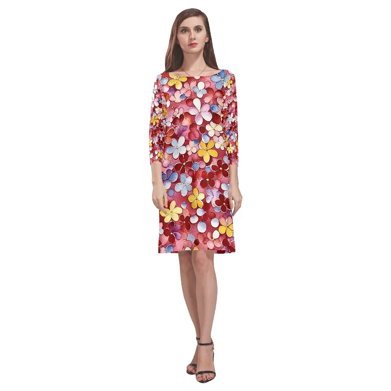 Act Now Women's Loose Round Neck Dress (Model D22)