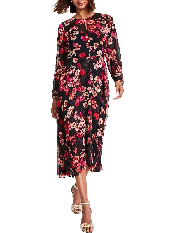 Special Discount Womens Metallic Mid Calf Wrap Dress