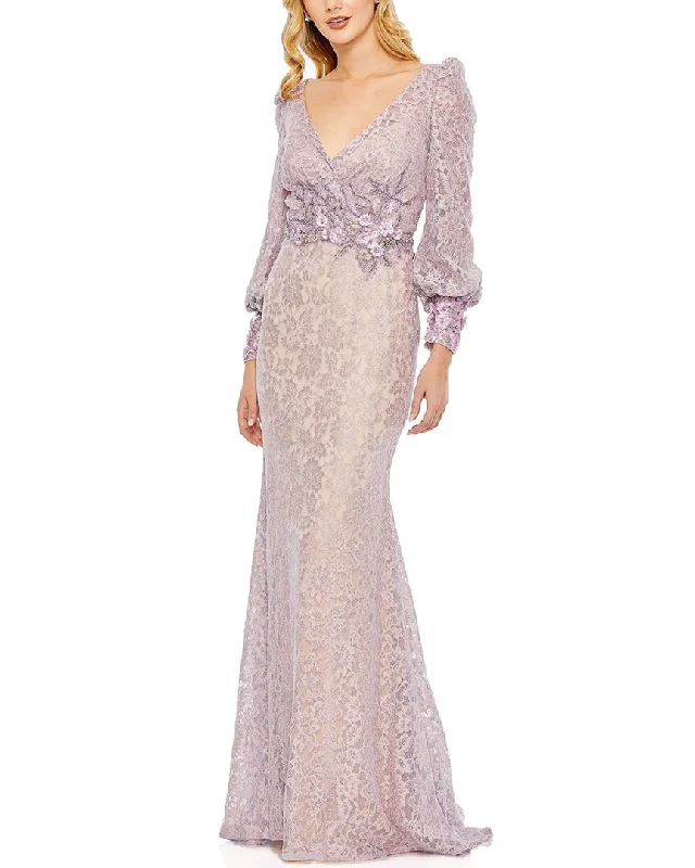 Customer Appreciation Sale Mac Duggal Lace V Neck Embellished Gown