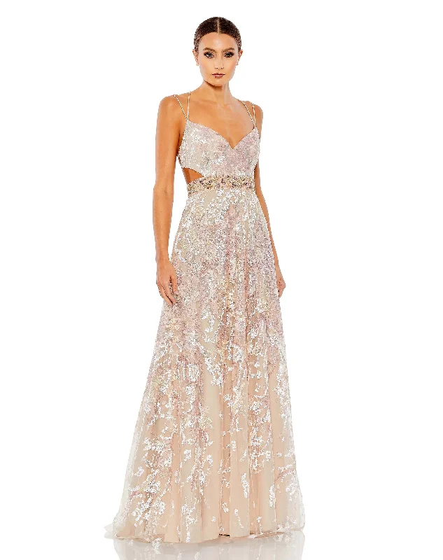 Weekend Deal Embellished V-Neck A Line Gown