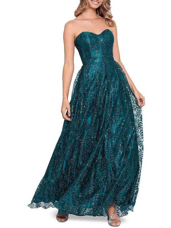 Fantastic Offers Juniors Womens Glitter Corset Evening Dress