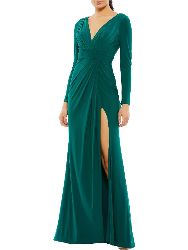 Deal of the Day Womens Faux Wrap Long Wrap Dress