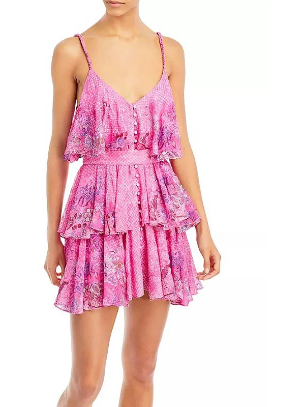 Steals and Deals Womens Paisley Mini Fit & Flare Dress