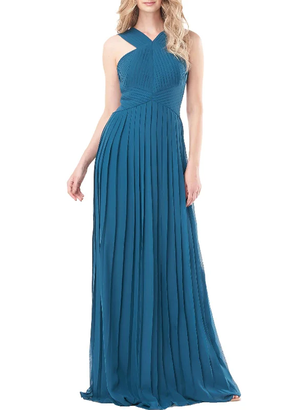 Huge Discounts Amelia Womens Pleated Maxi Halter Dress
