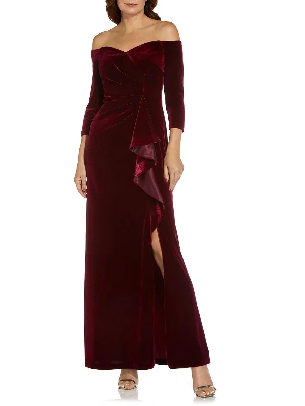 Incredible Offers Womens Velvet Long Evening Dress