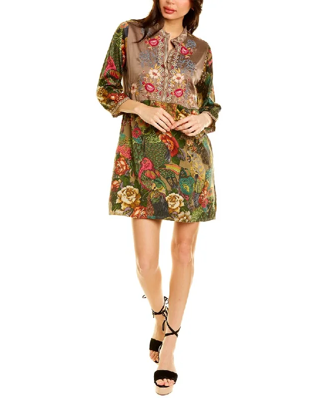 Huge Savings Johnny Was Parrot Gweneth Tunic Silk-Blend Dress
