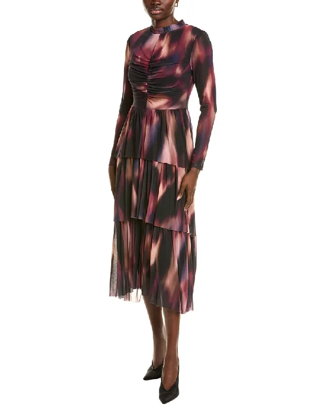 Price Drop Anne Klein Mock Neck Tiered Maxi Dress
