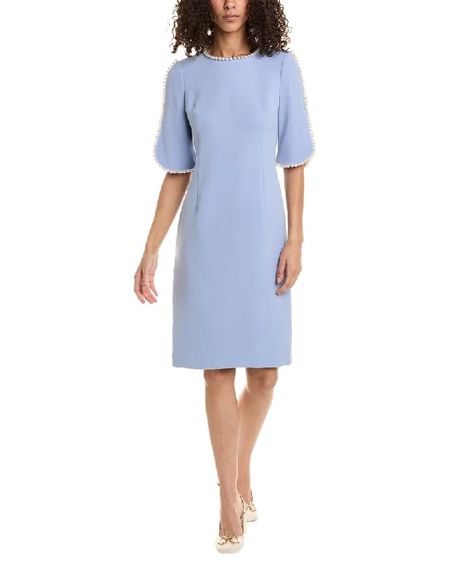 Super Sale Teri Jon by Rickie Freeman Pearl Trim Shift Dress