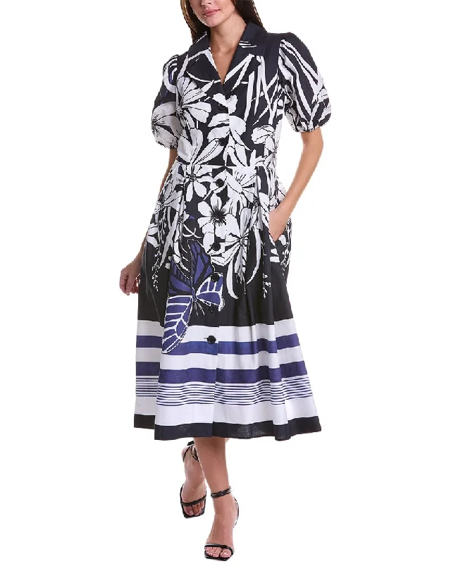 Stock Up and Save Teri Jon by Rickie Freeman Midi Shirtdress