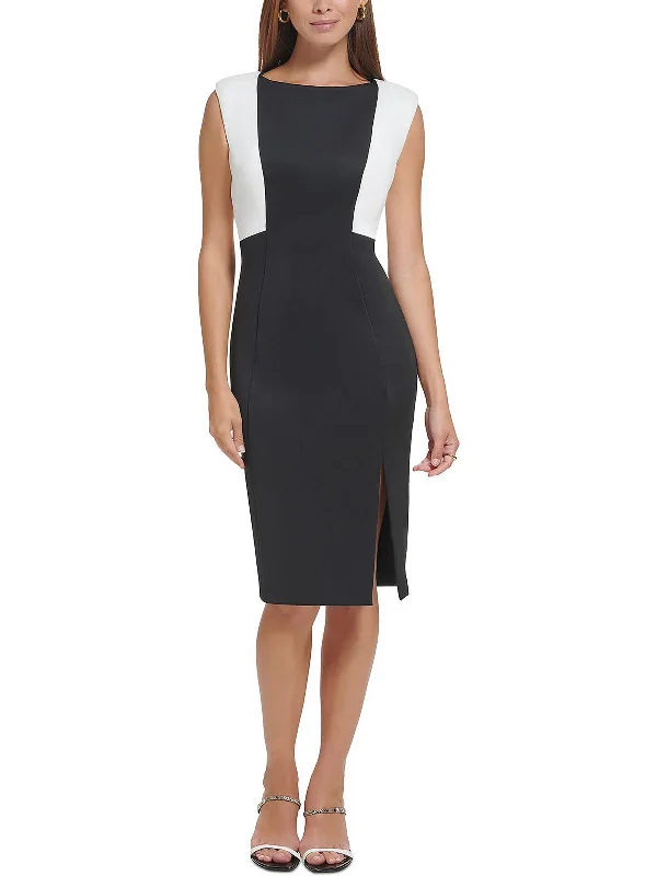 Best Bargains Womens Scuba Colorblock Sheath Dress