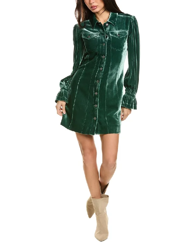 Amazing Deals Cinq à Sept Dillon Velvet Silk-Blend Shirtdress