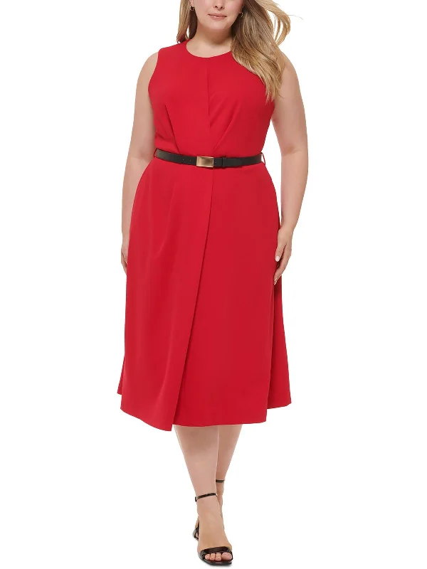 Weekend Special Plus Womens Sleeveless A-Line Midi Dress