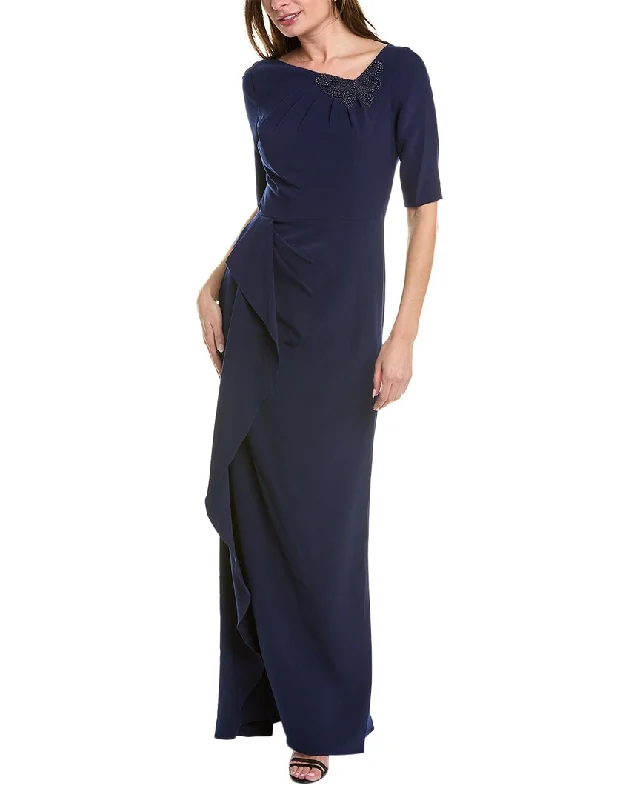 Best Bargains Teri Jon by Rickie Freeman Bead Embellished Gown