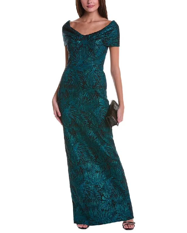 New Deals Teri Jon by Rickie Freeman Off-The-Shoulder Gown