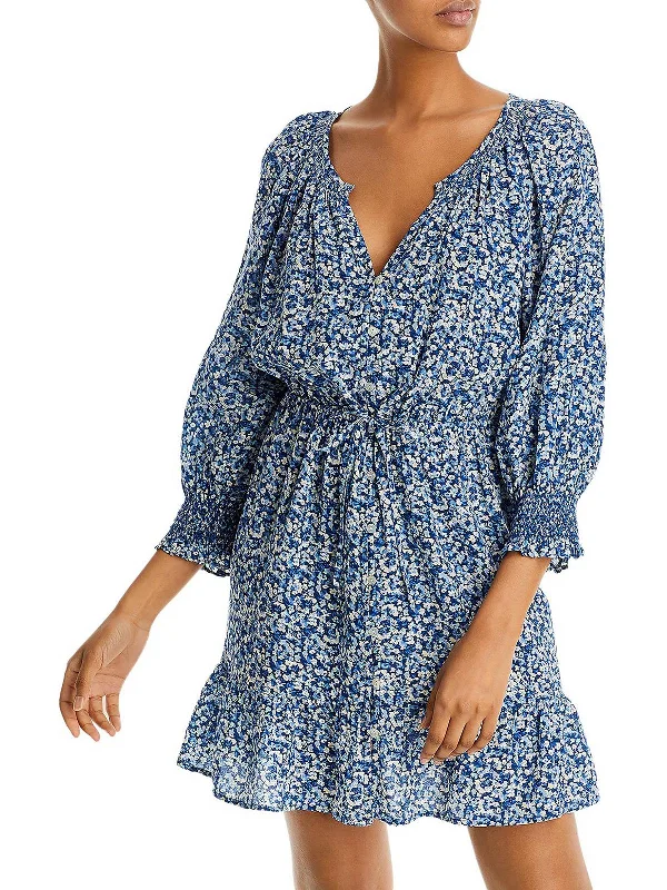 Clearance Sale Eliza Womens Floral Mini Fit & Flare Dress