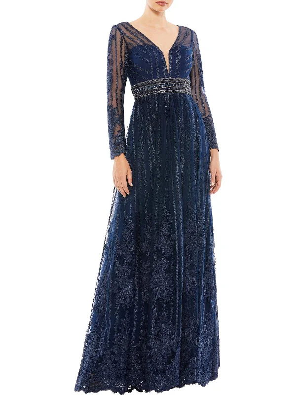 Incredible Offers Womens Floral Embroidered Evening Dress