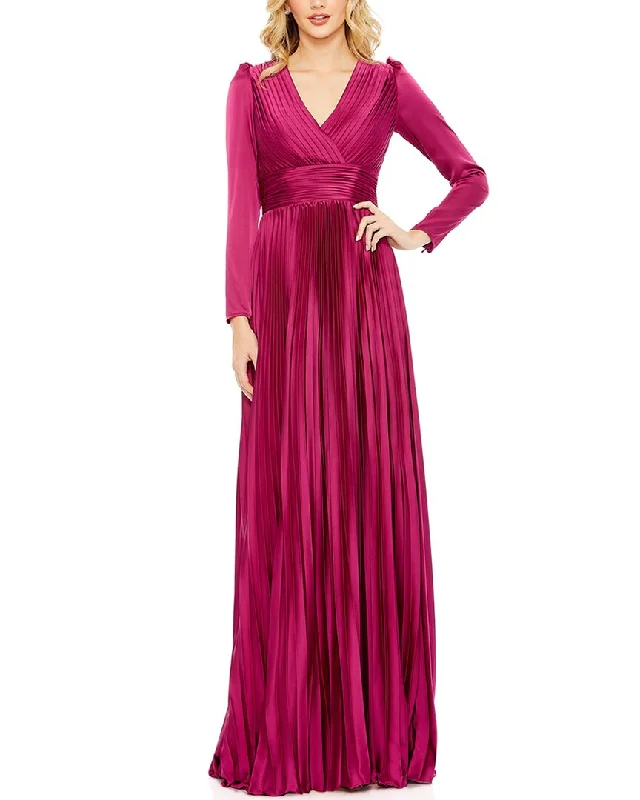Super Sale Mac Duggal Pleated V-Neck Gown