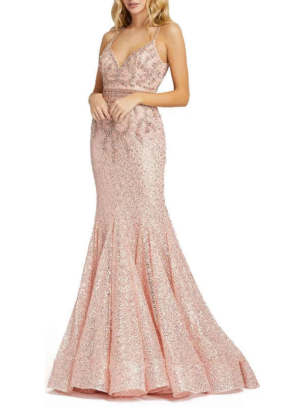 Now or Never Womens Embellished Maxi Evening Dress