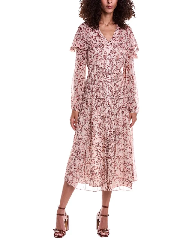 Great Deals Jason Wu Smocked Chiffon Midi Dress