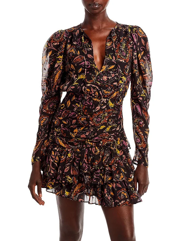 Final Markdown Womens Printed Short Mini Dress