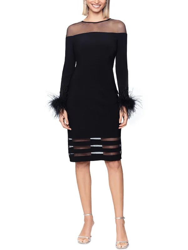 Stock Clearance Womens Illusion Polyester Sheath Dress