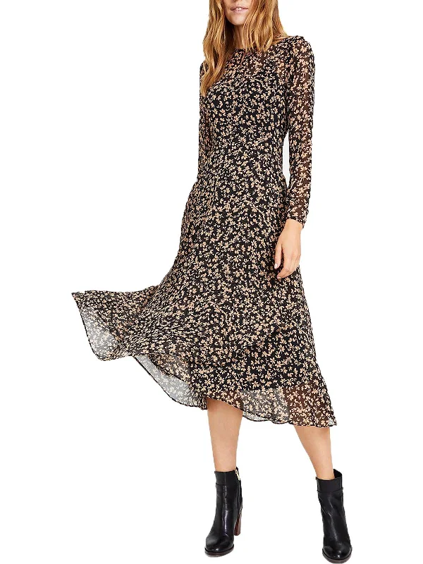 Closeout Womens Crossover-Hem Calf Midi Dress