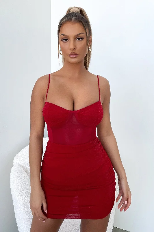 Weekend Deal Meika Dress - Red Shimmer