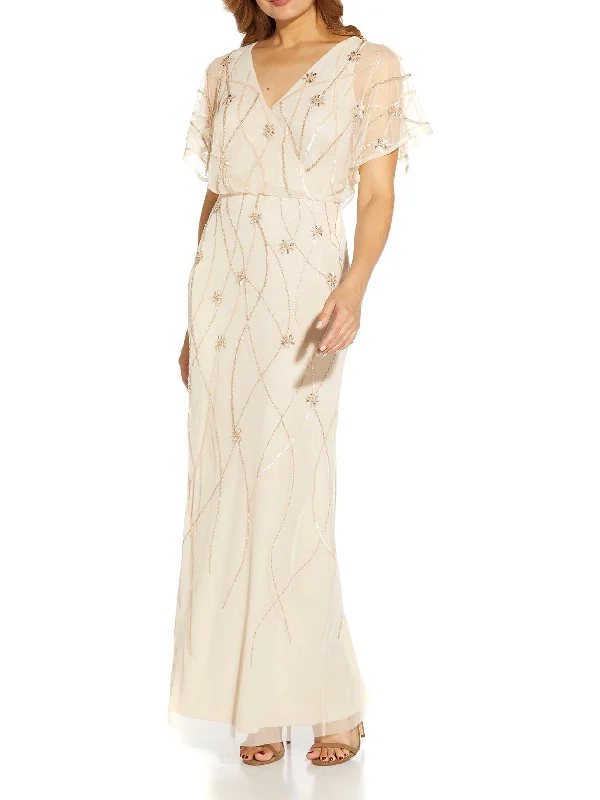 Seasonal Sale Womens Mesh Maxi Evening Dress