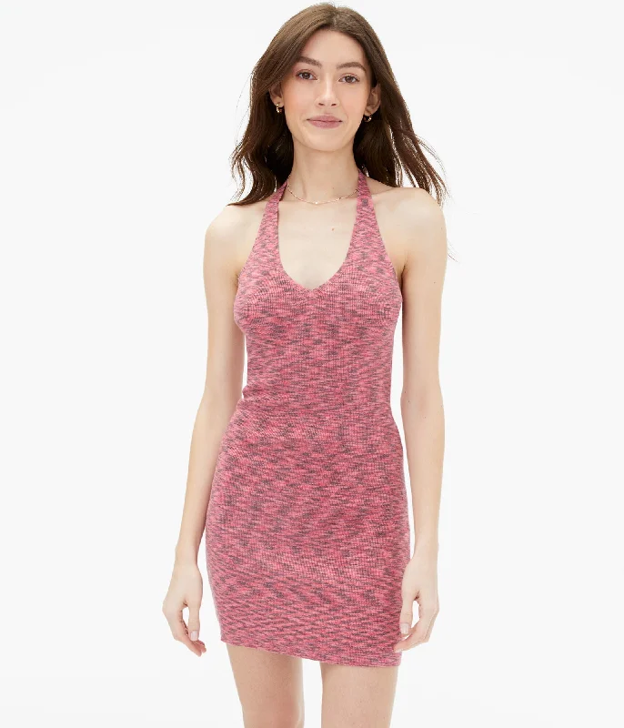 Big Discounts Aeropostale Women's Space-Dye V-Neck Halter Bodycon Dress