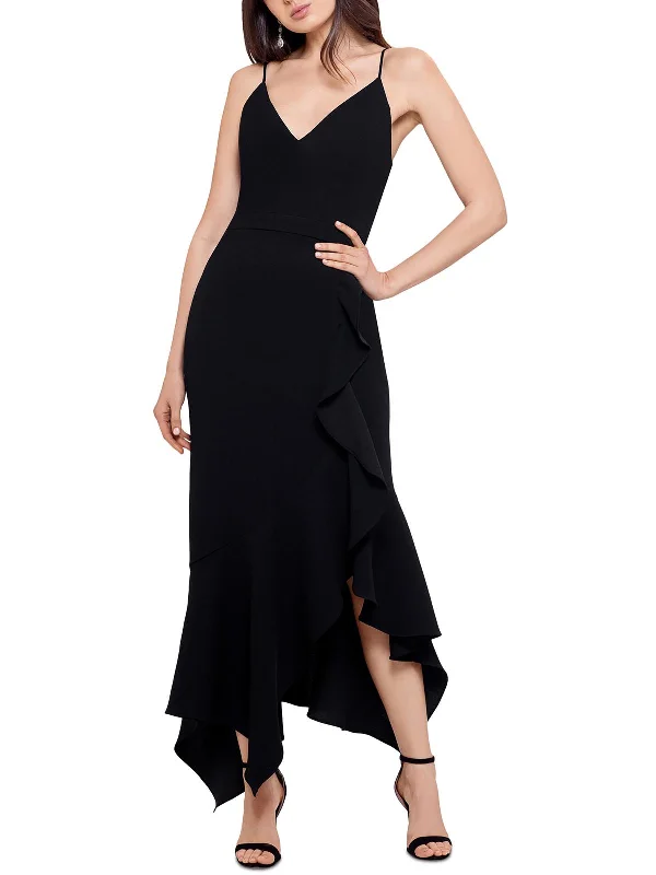 Big Discounts Womens Crepe Ruffled Midi Dress