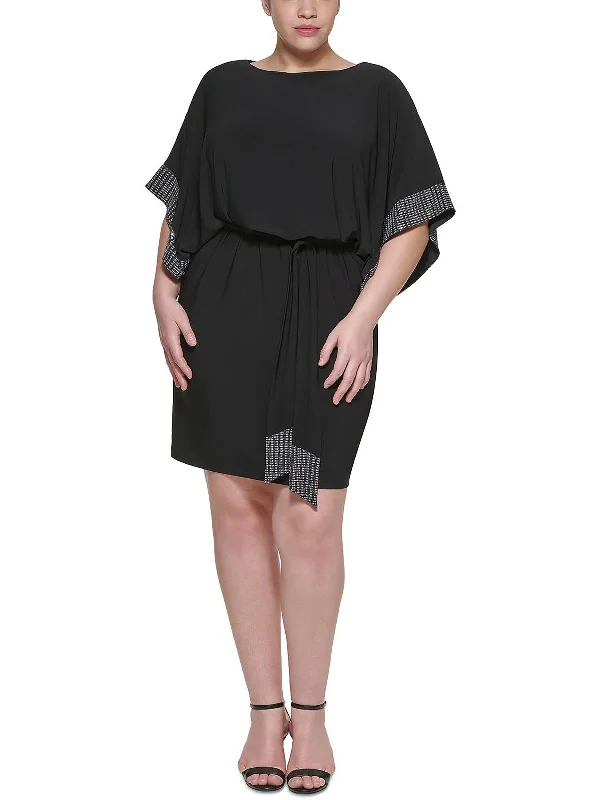 The Best Prices Plus Womens Jersey Blouson Cocktail and Party Dress