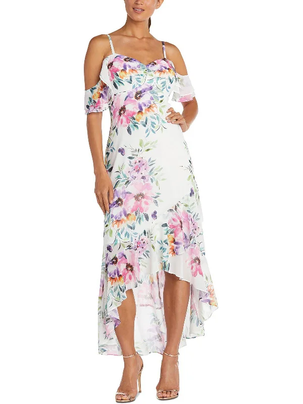 Limited Time Discount Womens Floral Hi-Low Evening Dress