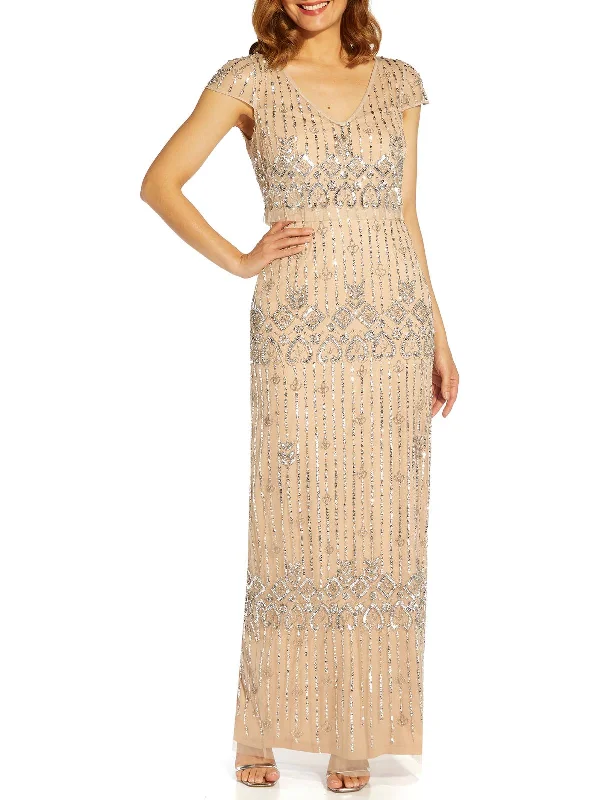 Super Bargain Womens Embellished Maxi Evening Dress