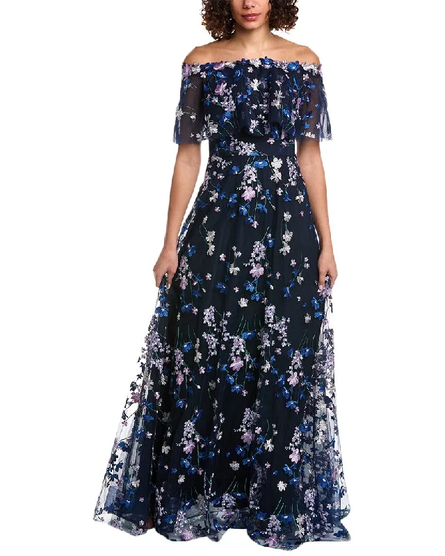 Season Finale Sale Teri Jon by Rickie Freeman Off-The-Shoulder Gown