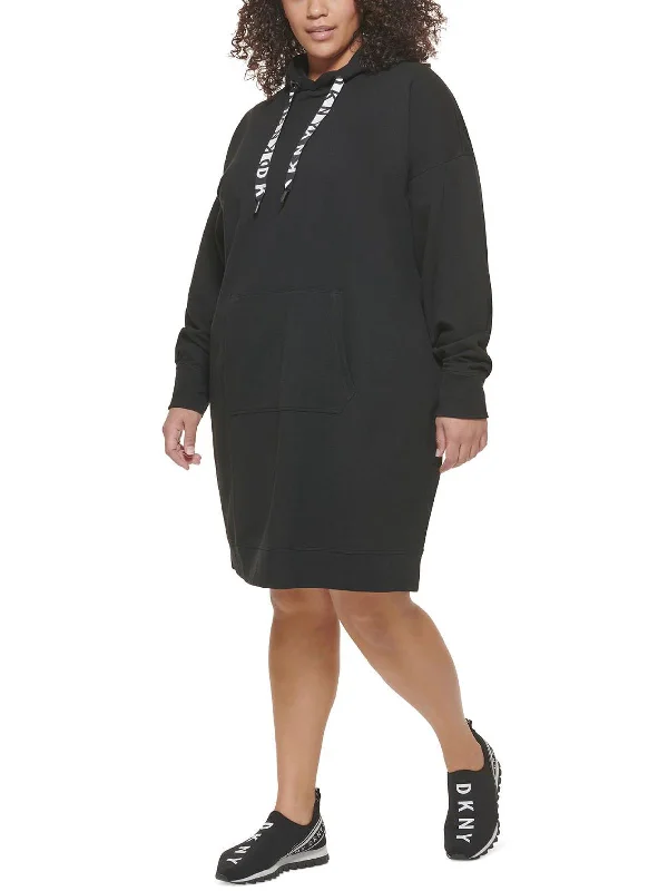 Act Now Plus Womens Fleece Hoodie Sweatshirt Dress
