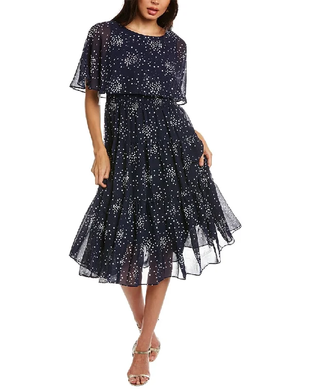 Savings Galore Julian Taylor Printed Chiffon Midi Dress