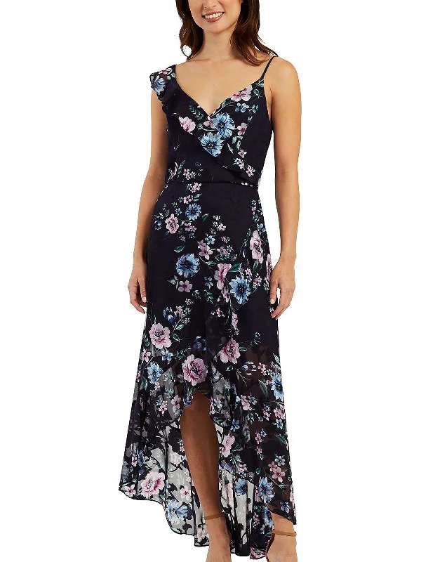 Instant Discount Juniors Womens Asymmetrical Hi-Low Maxi Dress