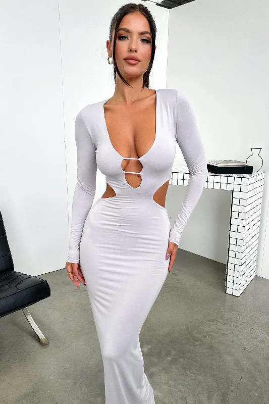 Price Buster Afia Maxi Dress - Grey