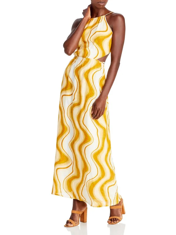 Daily Specials La Piedra Womens Linen Long Maxi Dress