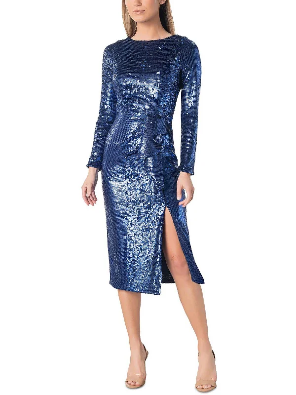 Hot Deal Womens Sequined Long Sleeves Sheath Dress