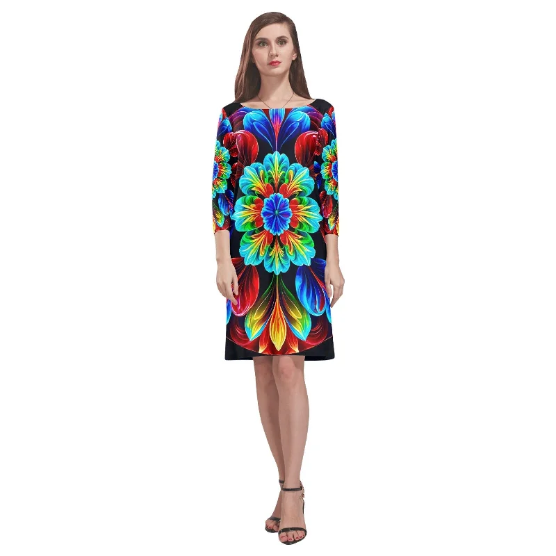 Online Only Women's Loose Round Neck Dress (Model D22)