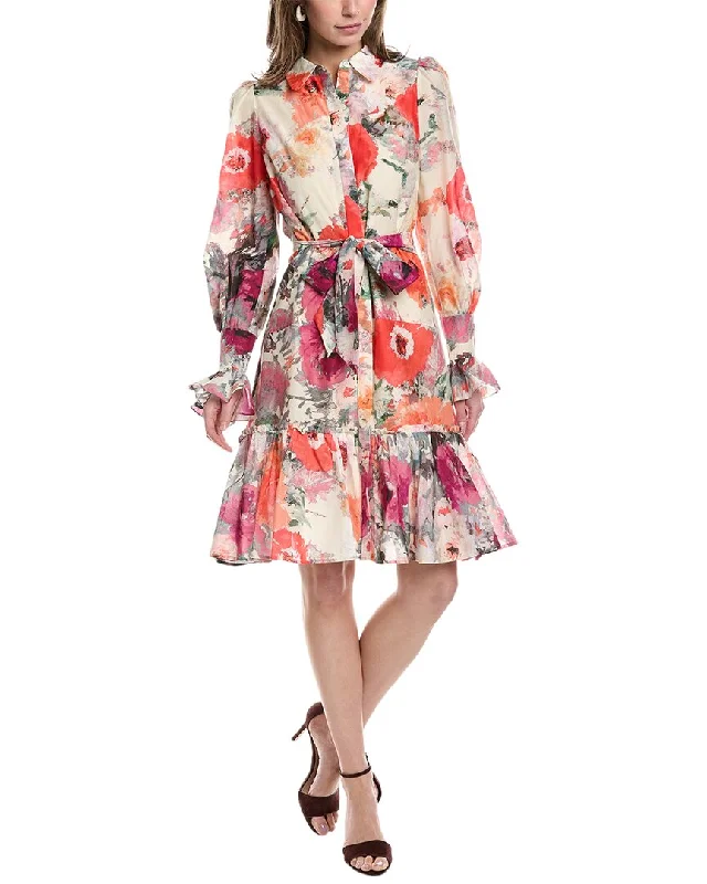 Exclusive Online Offer Marchesa Notte Altheda Silk-Blend Shirtdress