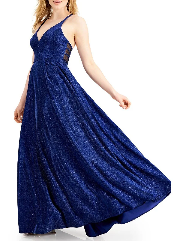 Huge Savings Juniors Womens Mesh Inset Long Evening Dress