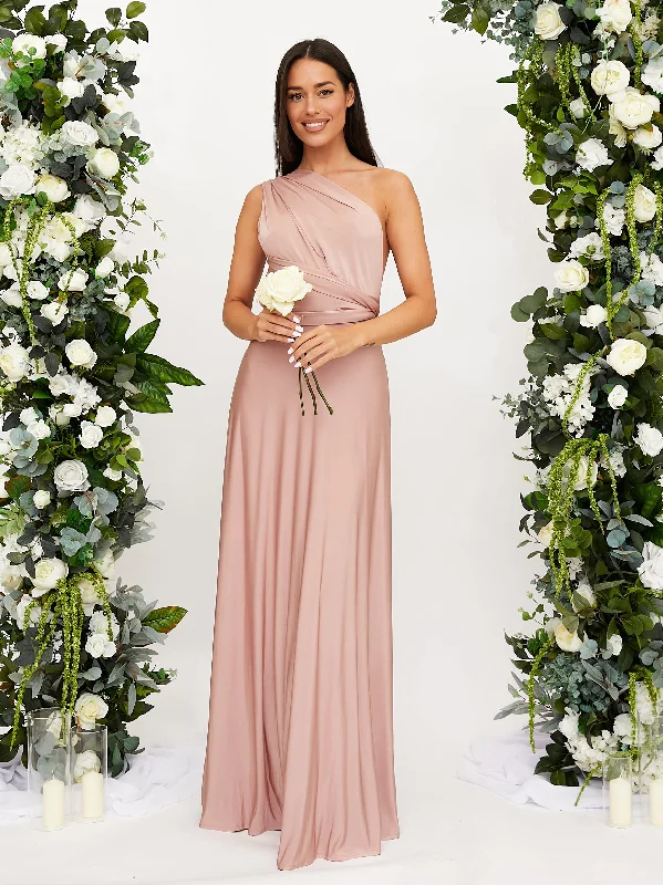 Doorbuster Deal Multi-way Slinky Maxi Dress / Blush