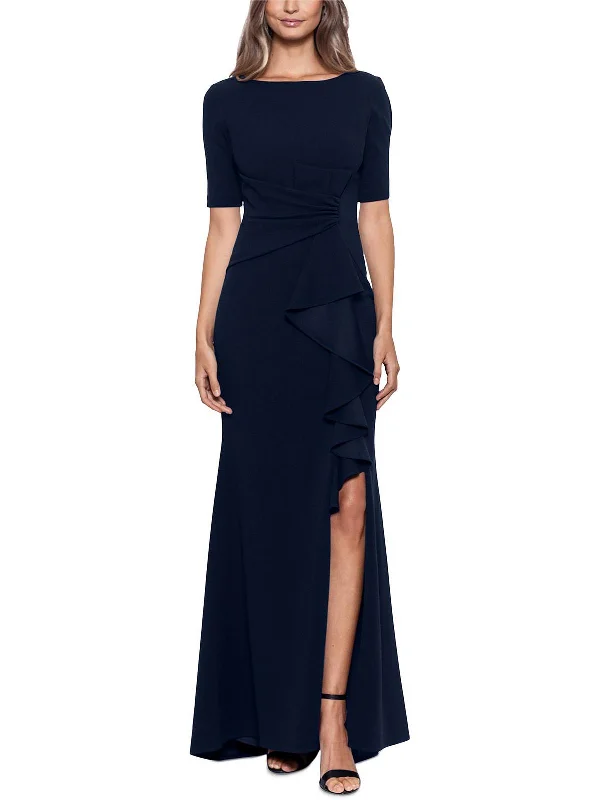 Instant Discount Womens Ruched Maxi Evening Dress