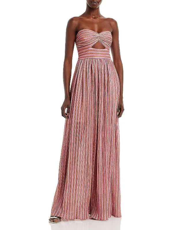 Time-Limited Offer Womens Metallic Maxi Fit & Flare Dress