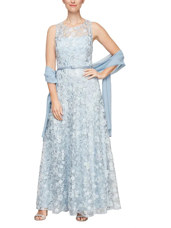 Overstock Womens Lace Full Length Evening Dress
