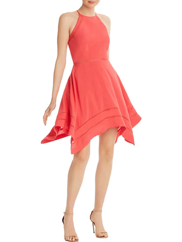 Can't Miss Ricrac Womens High Neck Knee-Length Casual Dress