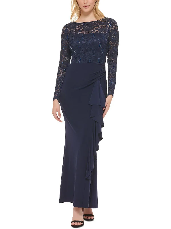 Discount Deals Womens Lace Sequined Evening Dress