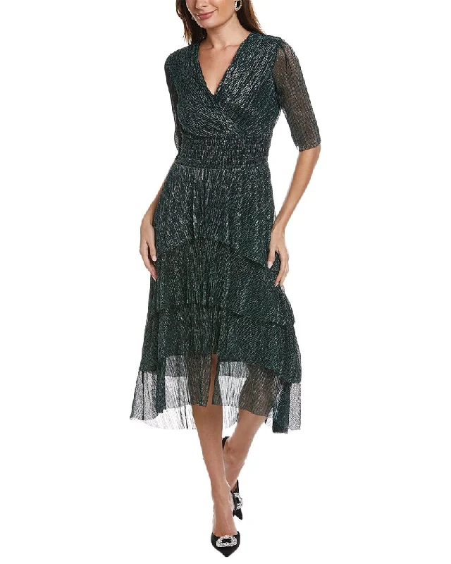 Daily Specials Taylor Crinkle Metallic Chiffon Maxi Dress